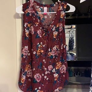 Red floral top